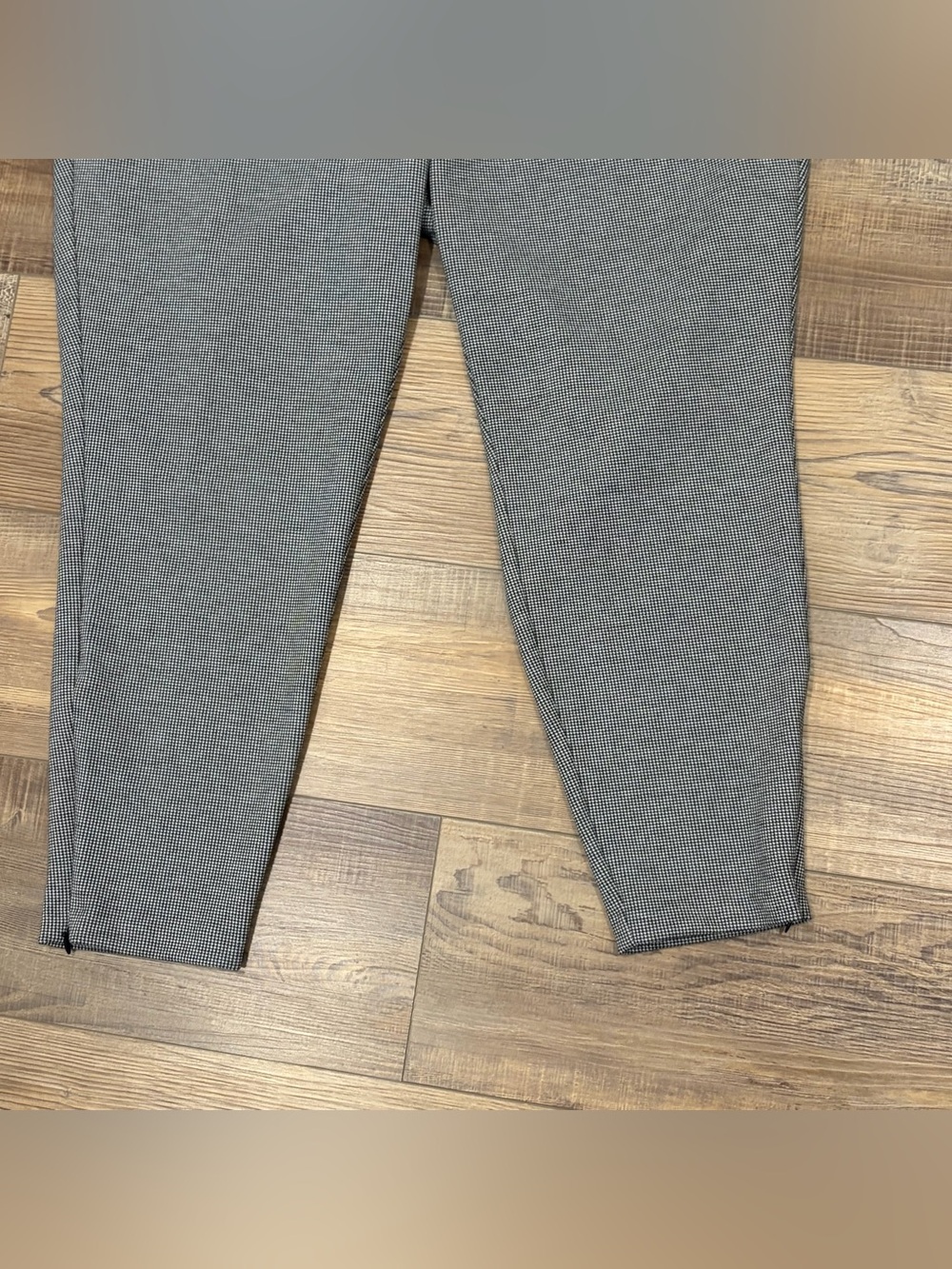 Talbots Soho Ankle Pants classic black-and-white houndstooth pattern ankle zip - Picture 2 of 11